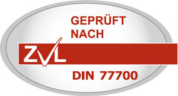 ZVL-Siegel: geprüft nach DIN 77700